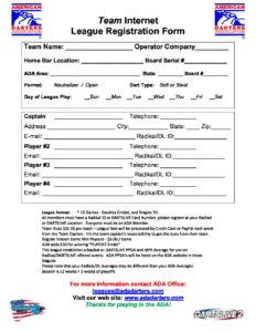 Internet Team League Registration Form 1