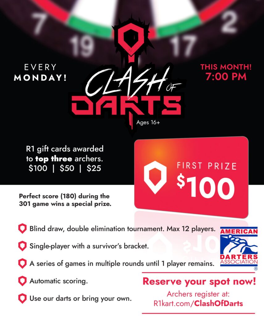 DartCity Monday Night Tournament Flyer